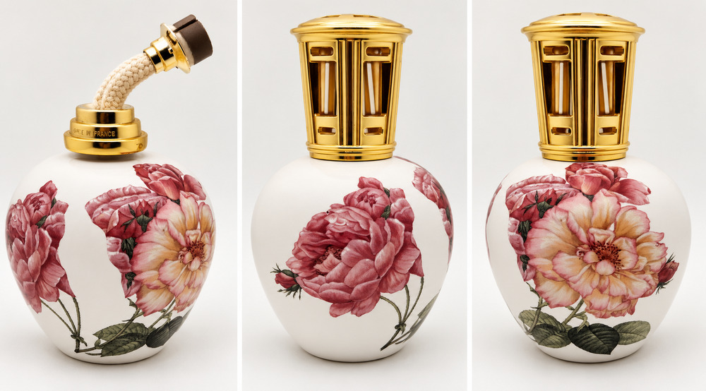 Lampe Berger Paris JARS Floral Porcelain Fragrance Lamp Roses France Vintage